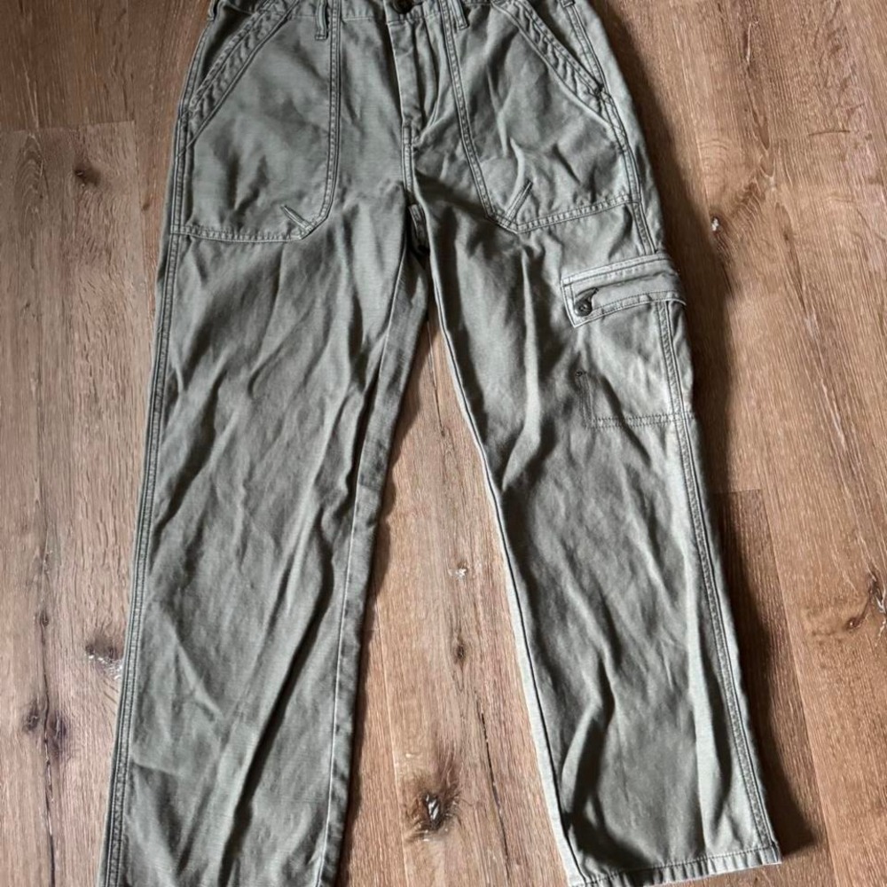 Frame Military Green Cargo Utility Cropped Straight Leg Pants Size 26